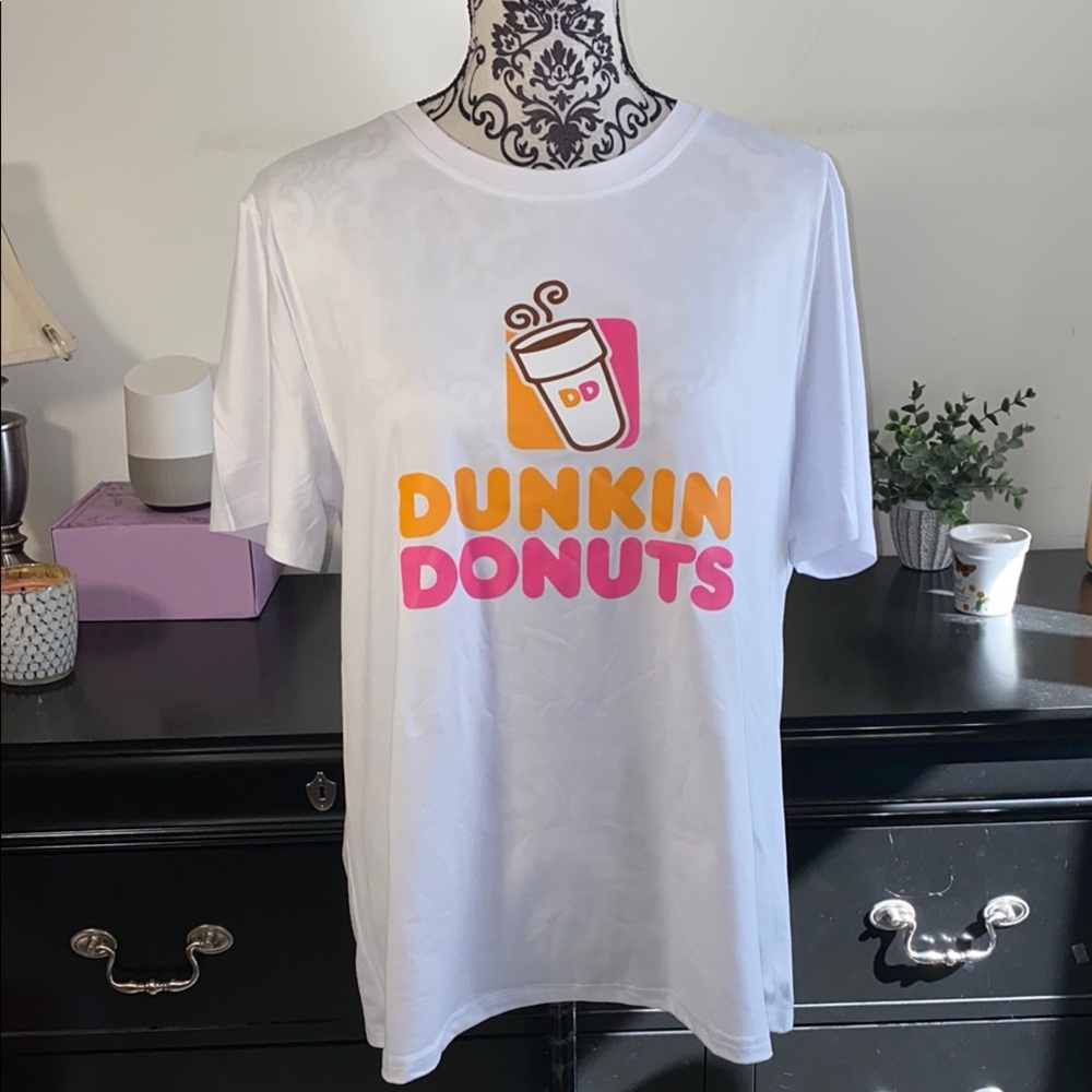 New! Dunkin' Donuts Graphic White T-Shirt Size XL